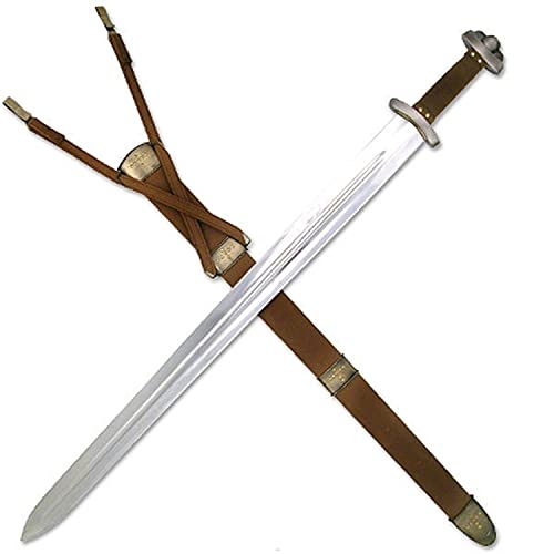 Schwert echt Metall Wikingerschwert mit Gürtel und Scheide 9SM7-290 100% handgefertigt in Toledo Spanien mit Scheide...