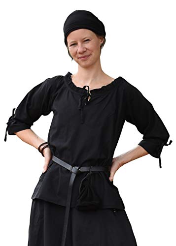 Battle-Merchant Mittelalter Bluse Birga | LARP Bluse aus Baumwolle mit 3/4 Arm | Mittelalter Kleidung für Damen...