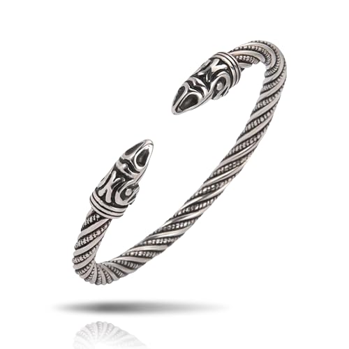 SIPURIS Wikinger-Armband für Herren, Rabenköpfe, nordische Wikinger, Armringe, verstellbare Öffnung, Edelstahl,...