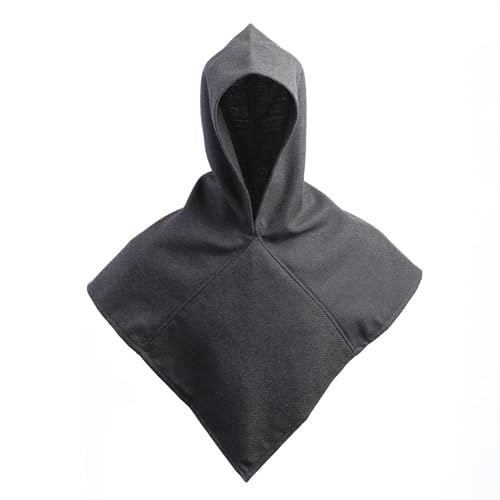 Burgschneider - Skjoldehamn Gugel Knud Fischgrät - Schwarz Grau (L/XL, Unisex, Wolle) Historisch - Early Medieval,...