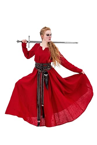 Leonardo Carbone Damen Kleid Wikinger Anna | Fließende Silhouette | Mittelalterliches Design | Karneval, Halloween,...