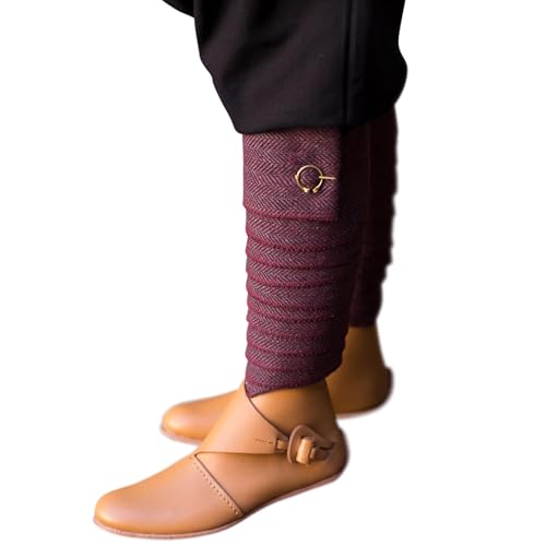 Burgschneider - Fischgrätwadenwickel Asgar - Bordeaux Grau (Standard, Unisex, Wolle) Historisch - Early Medieval,...