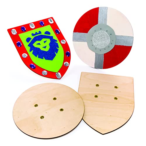 Baker Ross AW654 Holzschild, Schild mit elastischem Griff, perfektes Zubehör für Kinder zum Dekorieren und Tragen mit...