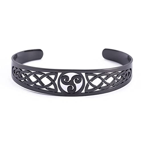 SIPURIS Keltischer Knoten Armband Wikinger Triskelion Dreifach Spirale Triskele nordischer Edelstahl Nordischer Armreif...