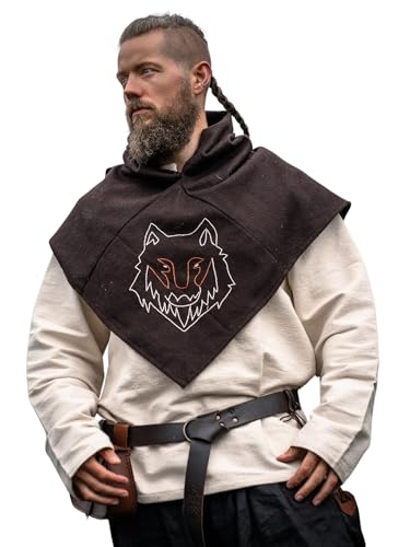 Leonardo Carbone Unisex Skjoldehamn Wikinger Gugel Tyr mit Geri - Gugel Mittelalter Kleidung Herren & Damen, Mittelalter...