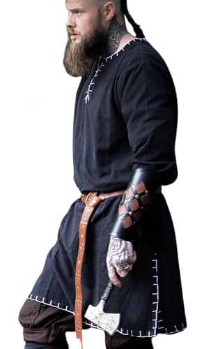 Leonardo Carbone Wikinger Tunika Erwin - Mittelalter Kleidung Herren, Mittelalter Hemd, Freizeithemden Langarm, Karneval...