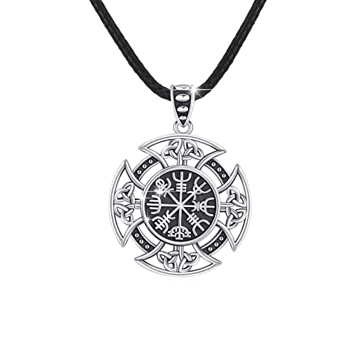 REDSUN ViKing Kreuz Kette 925 Sterling Silber Wikinger Kreuz Kette Keltisches Knoten Anhänger Amulett ViKing Schmuck...