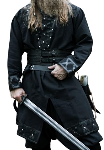 Leonardo Carbone Wikinger Tunika Erik ? Mittelalter Kleidung Herren, Freizeithemden Kurzarm, Karneval Kostüm, Wikinger...