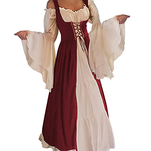 Aibaowedding Renaissance Kleid Damen Mittelalter Kleid Mittelalter Kostüme Damen(bur,2xl/3xl)