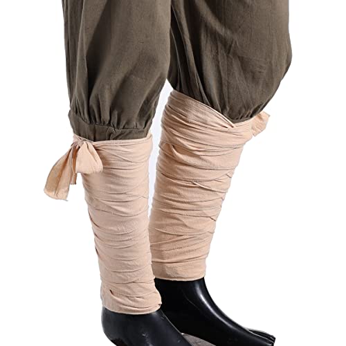 2 Stück Mittelalterliche Wikinger lange Puttees Beinbandagen Gürtel LARP Piraten Cosplay Kostüme(Länge:420cm/165.35...
