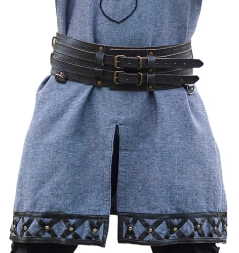 Leonardo Carbone Unisex Robuster Breiter Wikingergürtel Anike - Ledergürtel Herren, Wikinger Kleidung Herren, Gürtel...