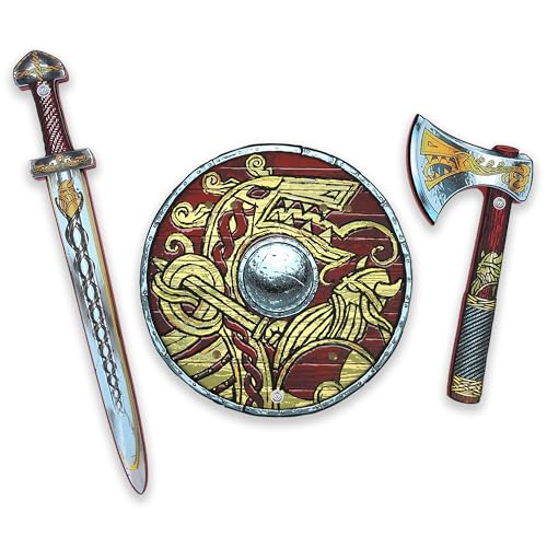Liontouch - Wikinger Spielzeugschwert, Schild & -axt | Für Jungen von 3-8 Jahren | Chief Haralds mittelalterliches Set...